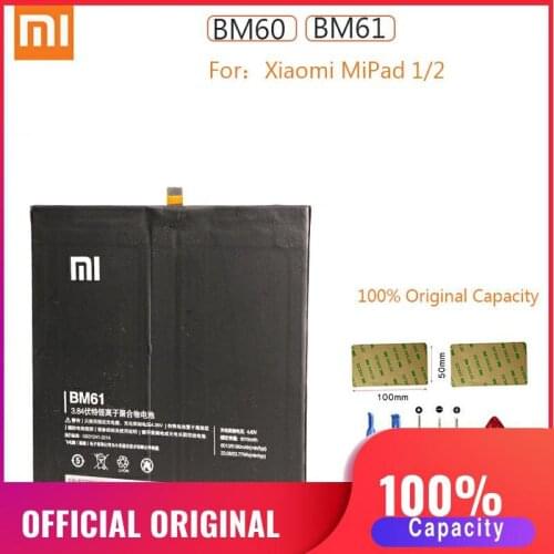 BM60 BM61 Original Xiao Mi Pad 1/2 Replacement Battery for Xiaomi MiPad 1 2 batteries Xiomi Mi Pad1 Pad2 bateria MiPad1 MiPad2