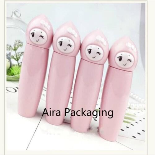 20pcs/lot Pink Cute Elegant Lipstick Tube 12.1mm Plastic Lovely Creative Cosmetic Lip Balm Bottle Lip Balm Bottle