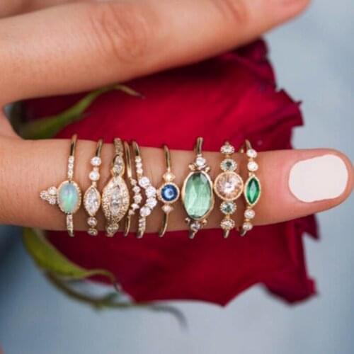 Top Quality delicate white fire ring with pave shining small cz gold color oval rings for cute girls women fashion party Jewelry