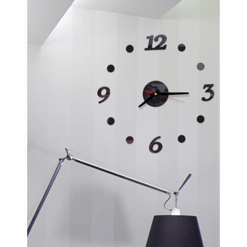 Round Dots Clock Mirror Acrylic Home Decor DIY Simple Design Frameless Wall Clock Modern Watches 3d Sticker DIY Living Room Deco