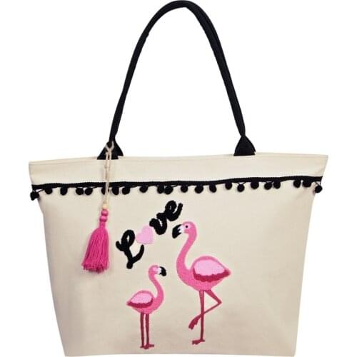 New beach bag fashion women summer tropical eye flamingo summer time design handbag shoulder bag top bag shopping bags purse