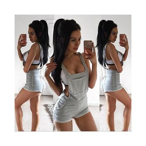 New Women Ladies Clubwear Plain Playsuit Bodycon Party Jumpsuit Romper Sleeveless Slash Neck Sexy Hot Trousers