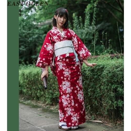 Yukata female kimonos woman 2019 Japanese kimono traditional dress obi haori Japanese cosplay clothing geisha costume KK2347