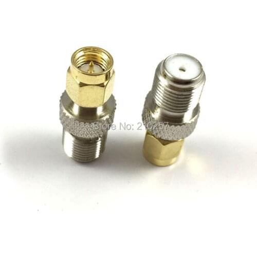 1pcs F Type Female Jack to SMA Male Plug Straight RF Coax Adapter Connector Convertor