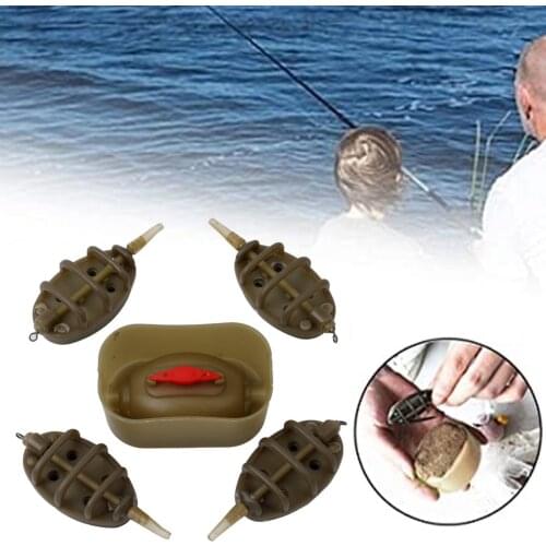 10 PCS Fishing In-line Feeder Sea Fishing In-line Flat Feeder Mold Carp Fishing Method Feeder Coarse Carp Fishing Accessories