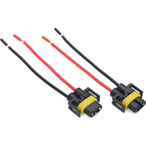 2 pcs H8 H9 H11 Car LED Fog Light Adapter Harness Socket Wire Cord Connector