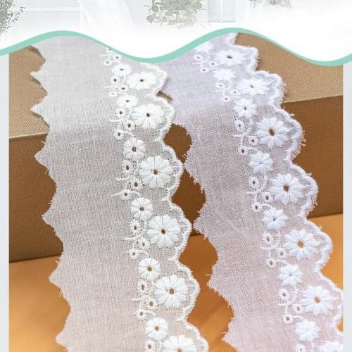 Cotton Lace Embroidery With Small Flowers Trimmings For Sewing Trim Fabric Dridesmaid Dresses Doll Accessories Diy Dentelle