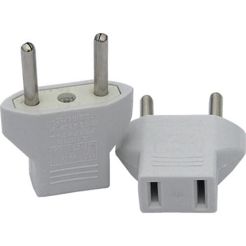 EU plug adapter White power European standard conversion socket American standard to European standard round flat