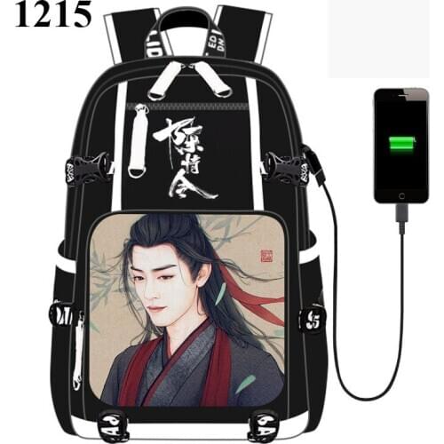 Anime Chen Qing Ling Chinese action movie USB Port Backpack Bag School Book Students Outdoor Bag Rucksack