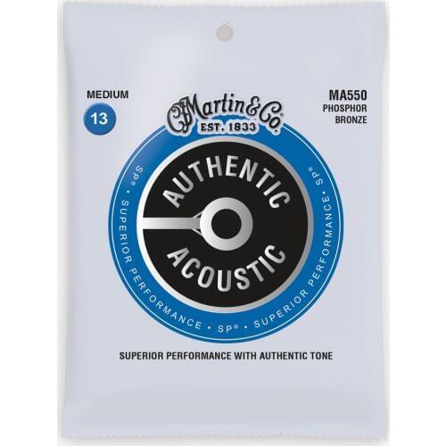 Martin MA550 SP Phosphor Bronze Authentic Acoustic Guitar Strings Medium 13-56