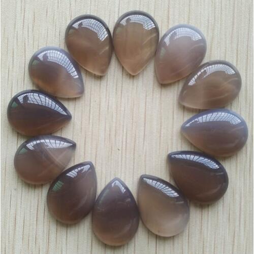 Wholesale 20pcs/lot 25x18mm fashion natural grey onyx drop shape CAB CABOCHON stone beads for jewelry accessories making free