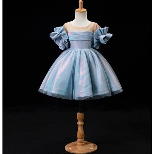 Children Graduation Dress Flower Girls Evening Tutu Dress Kids Bridesmaids Lace Ball Gown Teenager Boutique Clothes Vestidos