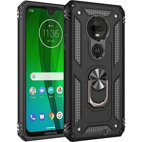 For Motorola Moto G7 Plus Armor Shockproof Case for Moto G7 Plus G 7+ 7plus Military Protective Car Holder Magnet Case Cover