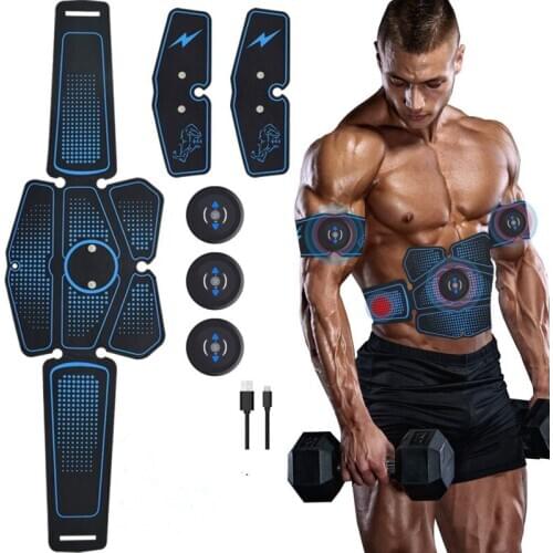 Home Gym Abdominal Muscle Stimulator Trainer EMS Abs Fitness Equipment Training Gear Muscles Electrostimulator Toner Exercise