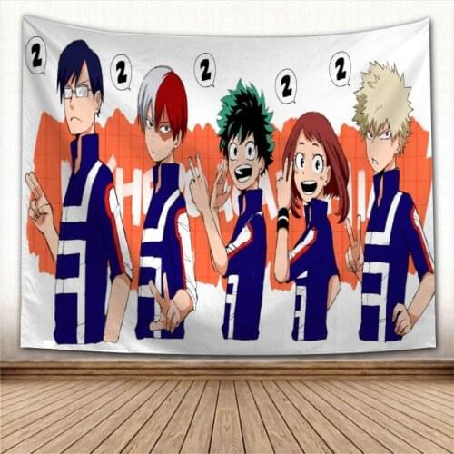 BOKU no Hero Academy Tapestry Colorful Psychedelic Decorative Carpet Wall Fabric For Living Room Bedroom Tapestries Accessories