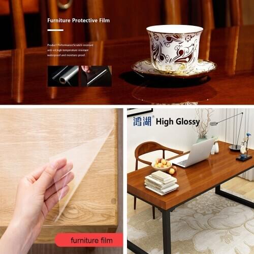 HOHOFILM 90cmx200cm 2Mil/8Mil Furniture Vinyl Scratch Proof Oil Proof Film Table sticker Cabinet Table Kitchen Sticker with glue