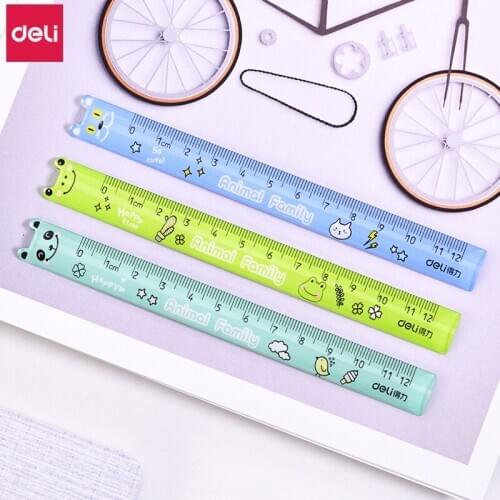 Deli 30pcs Cute Cartoon Ruler Measuring Straight Ruler Math Geometry Drawing Tool Student Stationery Kawaii School Supplies Gift