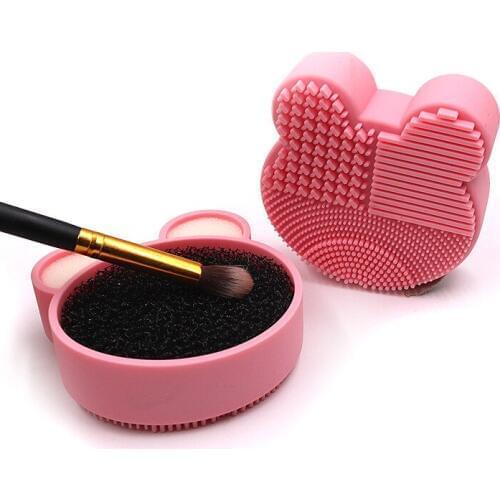 Makeup Brush Cleaner Sponge Remover Color Off Make Up Brushes Cleaning Mat Box Powder Brush Washing Cosmetic Clean Kits