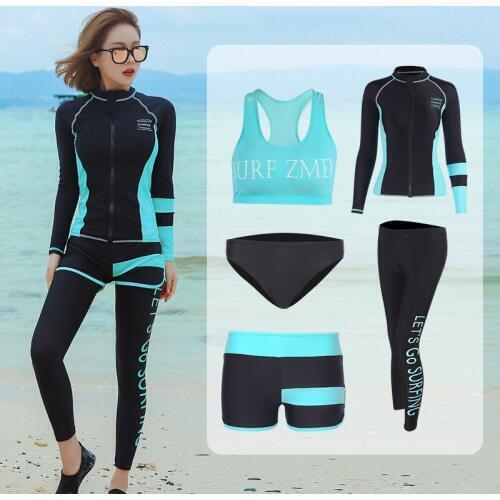 Full Body Rash Guards set Swimsuit Surf Bathing Suits Activewear Set 5 Piece Yoga Jogging Workout Clothes Athletic Tracksuits