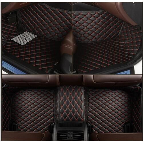 Leather Custom car floor mat for Hyundai Santa Fe Equus H-1 Elantra Accent SONATA i30 i40 SOLARIS carpet car Accessories