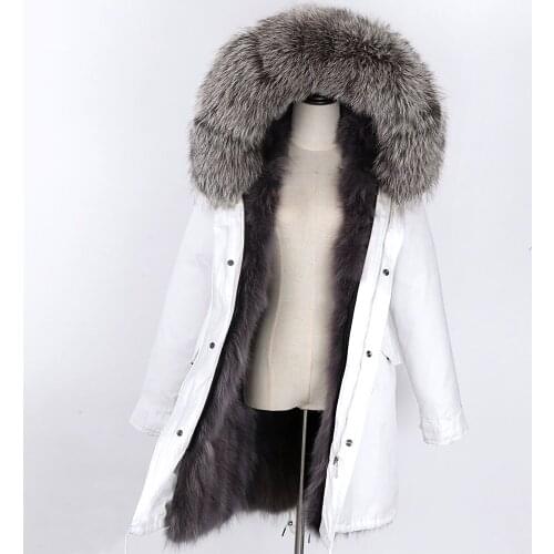 7XL Winter Jacket Women Long Plus Size Fox Fur Parkas 2021 New Waterproof Real Fur Coat White Thick Warm Female Streetwear