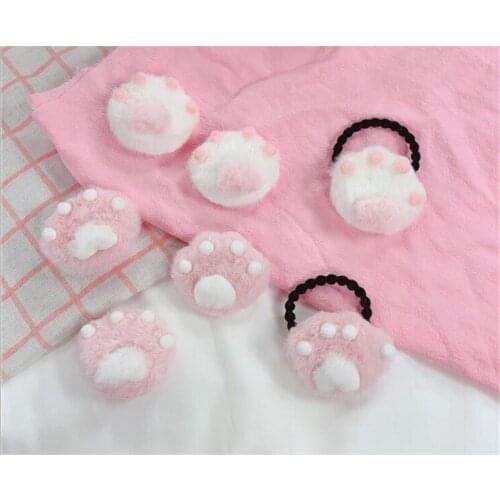 Cute girl plush cat bear paw Pink brooch Cosplay Hair Accessories Sweet Lolita hairwear B1269