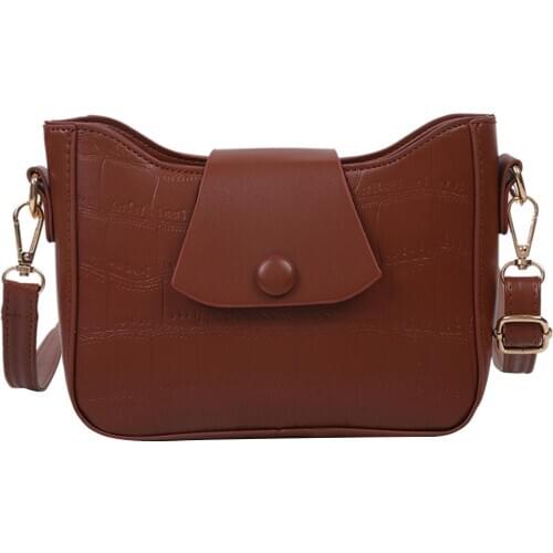 Fashion Chic Shoulder Women Baguette Bag Faux Leather Handbag Flip Over Zipper Square Crossbody Shoulder Bag Pouch Party