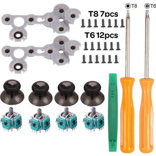 Xbox One Repair Kit Controller 3D Analog Sensor Module & ThumbStick+Conductive Rubber Button D Pads+T8 T6 Screw+Torx Screwdriver