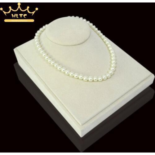 Newest Jewelry Display Necklace Pendant Beige Velvet Mannequin Necklace Holder Jewellery show