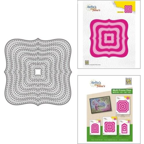 2021 New Nesting Double Stitched Frame Metal Cutting Dies for Scrapbooking Decor and Card Making Paper Craft Embossing No Stamps