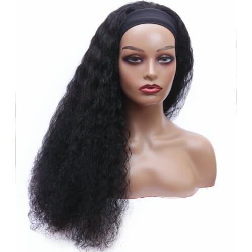 Adorable Longer Popular 100% Water Wave Headband Wigs For Black Women Human Hair Wigs Machine Made Wigs HeadBand