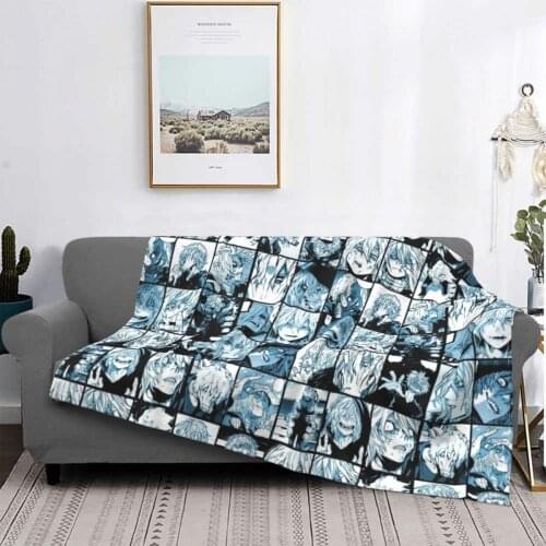 Shigaraki Collage Blanket Fleece Decoration My Hero Academia Unisex Throw Blanket for Sofa Couch Bedspread