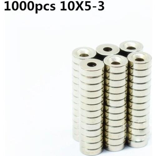 Wholesale 1000pcs 10x5-3mm Round Countersunk Ring Magnet 10mm x 5mm Hole 3mm Rare Earth Neodymium Magnet 10*5-3