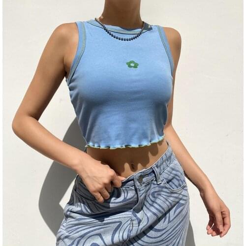 Sexy Solid y2k kawaii Croset Vest Tops Harajuku Korean Female sleeveless Knitted shirt o-neck hot Summer Women short streetwear