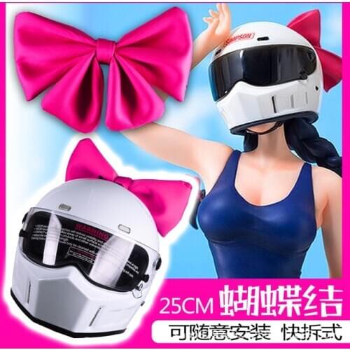 Motorcycle Helmet Decorative Accessories Helmet Bow Knot Bike Bowknot cosplay Adhesive Quick release