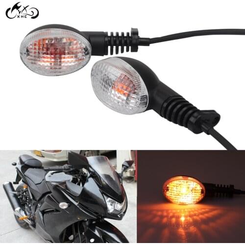Motorcycle Clear Amber Turn Signals Blinker Indicator For Kawasaki Ninja 250R 2008-2012 KLX 250SF 09-18 VN 650 Vulcan S 15-18