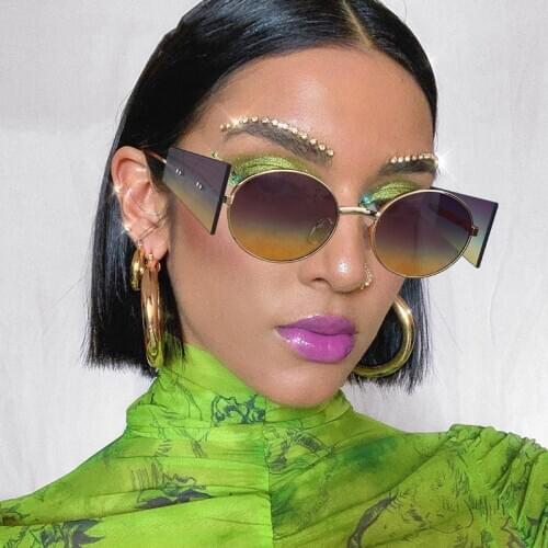 2020 New Mens and Womens Fashion Trends Sunglasses Hip Hop Sun Glasses Punk Steam Round Sunglasses Lens Windbreak
