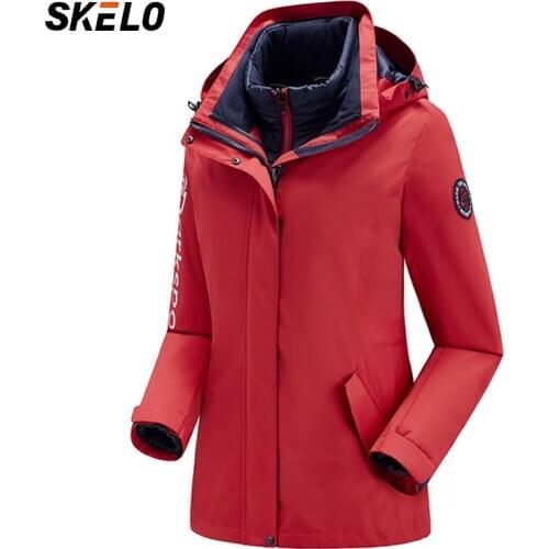 2020 Outdoor Womens Ski Jacket Waterproof 3 in 1 Winter Jacket Windproof Warm Fleece Hooded Snowboarding Mountain Snow Coat