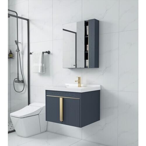 New thickened stainless steel luxury bathroom cabinet combination bathroom sink washbasin bathroom hanging cabinet