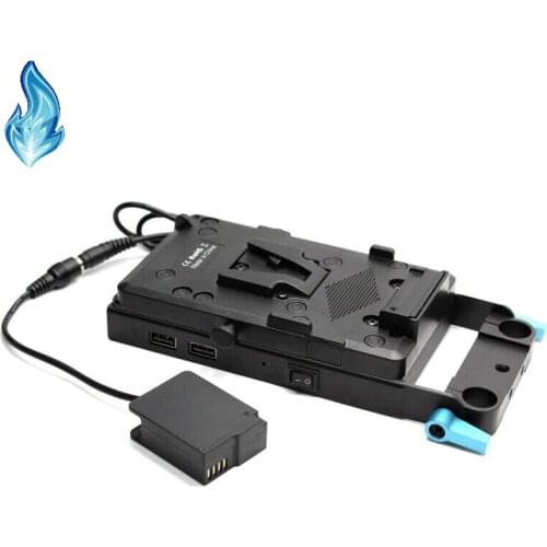 V Mount Plate+DMW-DCC8 DC Coupler Dummy Battery for Panasonic Lumix DMC G5 G6 G7 GX8 G80 G81 FZ2500 FZ2000 FZ1000 FZ200 FZ300