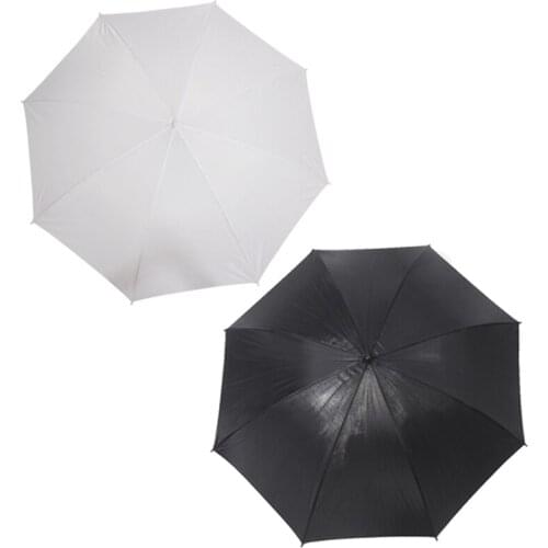 Retail 2 Pcs Umbrella:1 Pcs 83cm 33 Inch Studio Photo Strobe Flash Light Reflector Black Umbrella & 1 Pcs 40 Inch 103cm White Tr