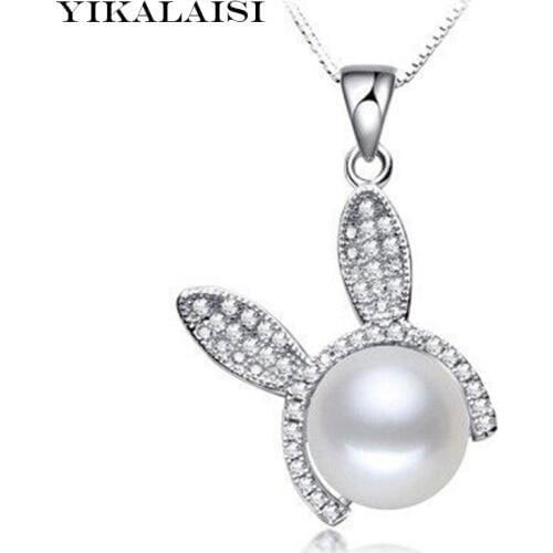 YIKALAISI 925 Sterling Silver Jewelry Pearl Jewelry Natural Freshwater Pearl choker Necklace Pendant For Women