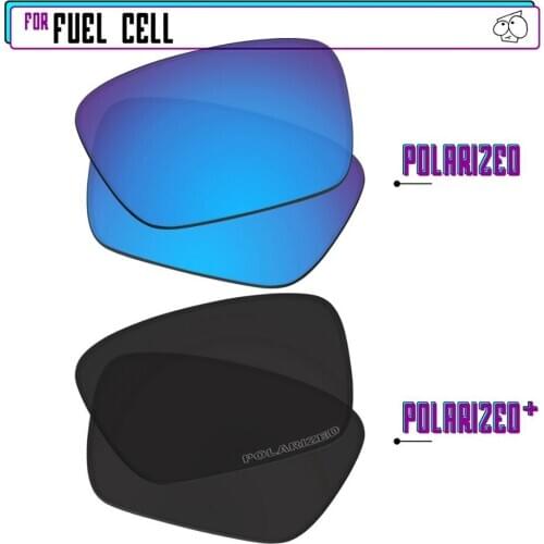 EZReplace Polarized Replacement Lenses for - Oakley Fuel Cell Sunglasses - Black P Plus-Blue P