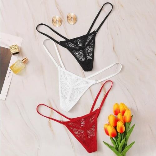 WomenS Underwear Fashion Sexy Lace Open Temptation Thong 3 Packs Of Different Models Nylon Material сексуальное нижее белье 40