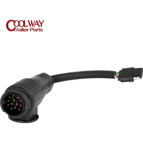 Trailer Tow Wiring Harness 13 Way European Style Round Plug To 4 Ping Flat Socket Adapter Connector Parts Accessories