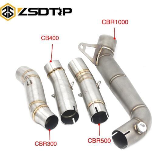ZSDTRP Motorcycle Exhaust Contact Middle Mid Link Pipe Connector For HONDA CBR300 CBR500 CB400 CBR1000 2008-2016