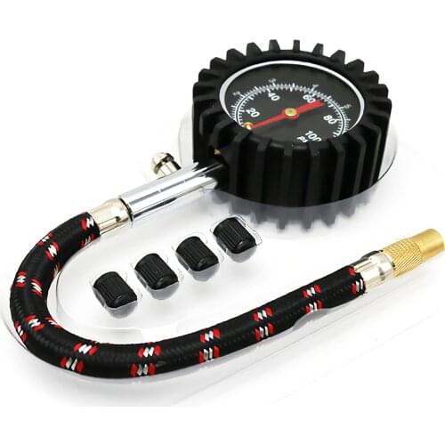 0~100PSI Automobile Tire Pressure Gauge Tire Pressure Meter Tire Gauge Tire Meter Pressure Monitoring Gauge with 165mm Air Tube