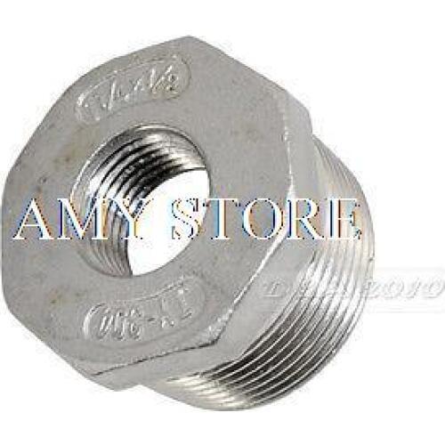 1 1/4" Male x 1/2" female Stainless Steel threaded Reducer Bushing Pipe Fitting BSP