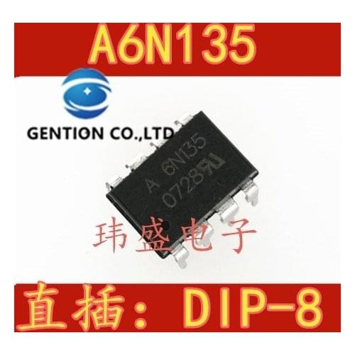 10PCS 6N135 A6N135 HCPL-6N135 DIP-8 F6N135 light in stock 100% new and original