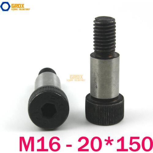 2 Pieces M16 Threaded 20*150mm 12.9 Grade Alloy Steel Hexagon Socket Head Shoulder Screw Bolt